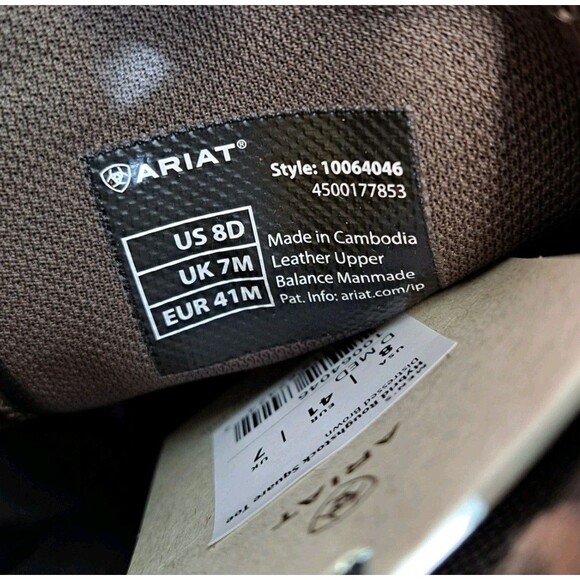 Ariat 10064046 Hybrid Roughstock Western Square Toe Cowboy Boots Size 8 To 8.5D - Picture 10 of 10